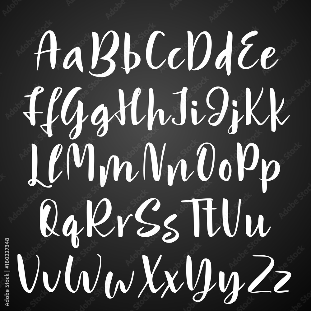 Handwritten calligraphy font. Vector alphabet. Hand drawn letters Handwritten calligraphy font. Vector alphabet. Hand drawn letters