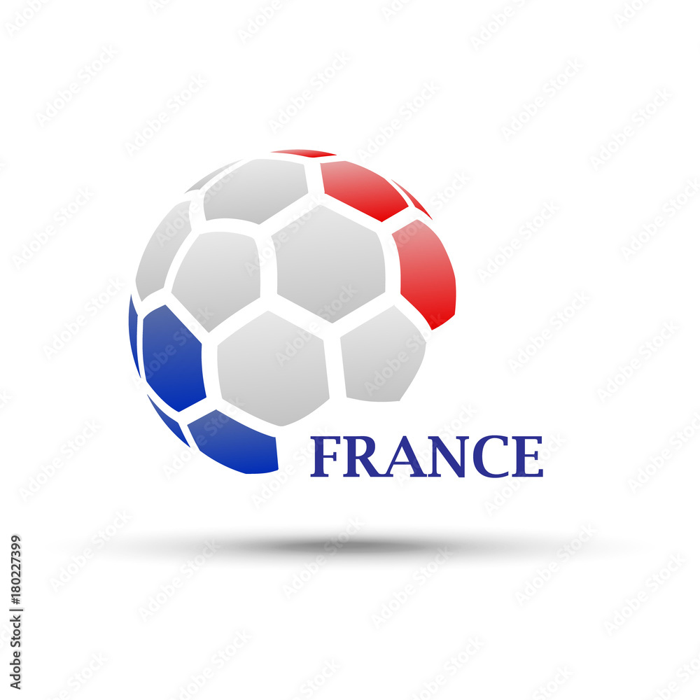 abstract soccer ball with national flag France colors abstract soccer ball with national flag France colors