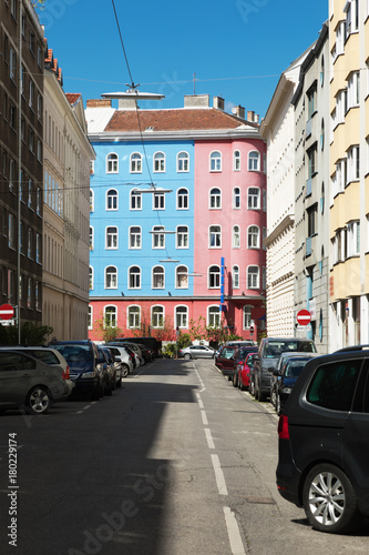 Colored 19th century houses, Wien