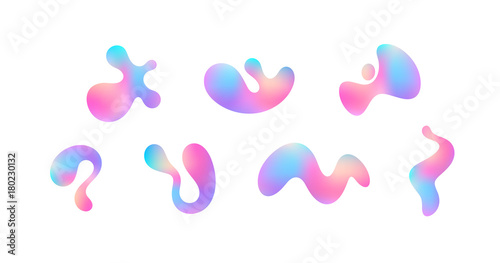 Creative shapes. Abstract stains and spots on white background