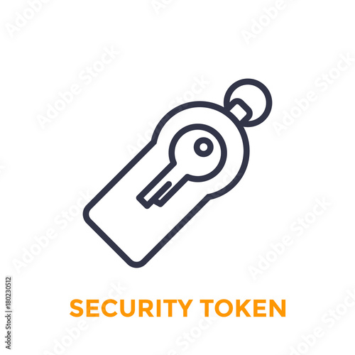 security token line icon on white