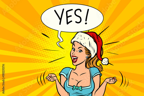 Yes joyful Santa woman
