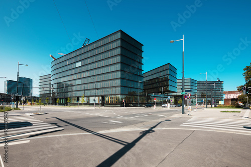 Modern architecture and tram  Wien