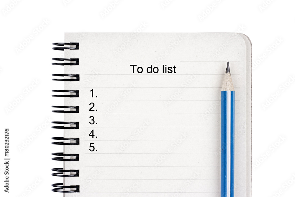 To do list with blue pencil To do list with blue pencil