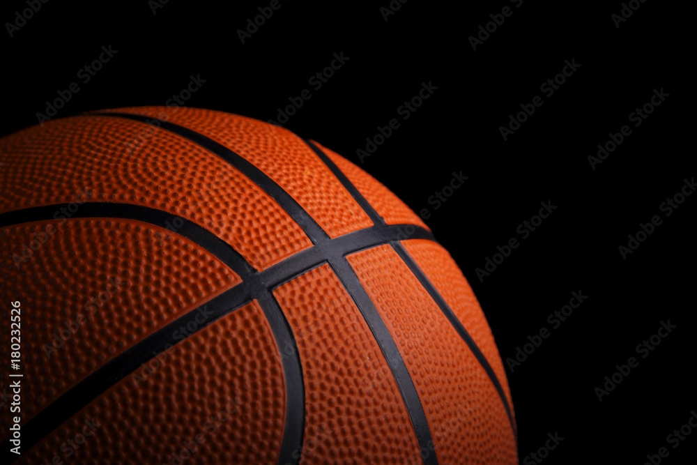 Basketball isolated on black 