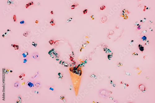 confetti spilling out waffle cone