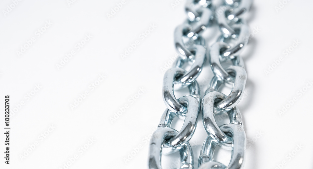 Metal chain strong protection, white background