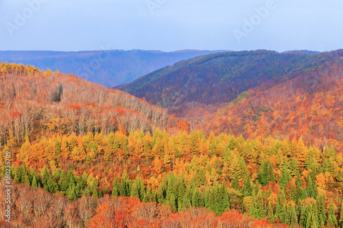 View mountain of Jogakura Gorge in Autumn season, Aomori, Japan