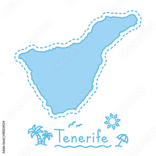 Tenerife island map isolated cartography concept canary islands