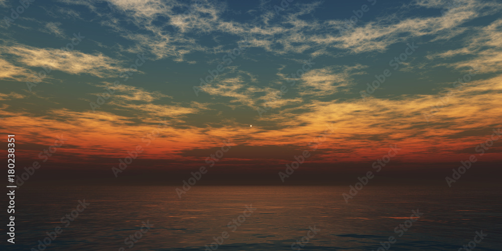 beautifully sunset over ocean