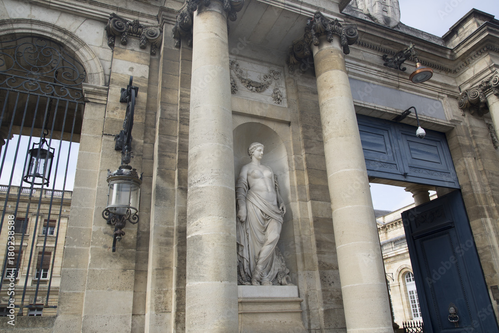 Statue on City Hall Facade; Bordeaux Statue on City Hall Facade; Bordeaux