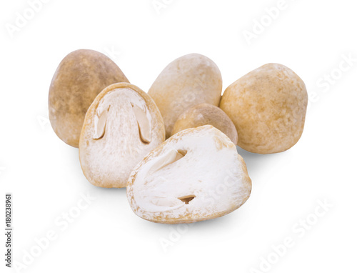 Straw mushrooms in isolated white background