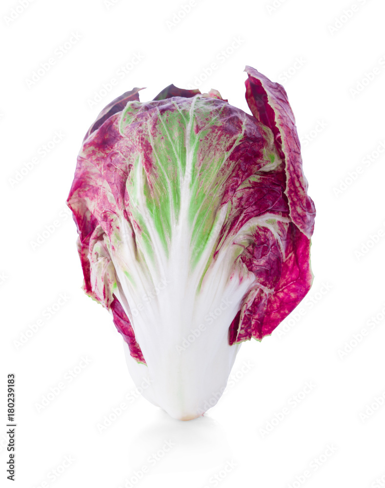 Radicchio, red salad isolated on white background