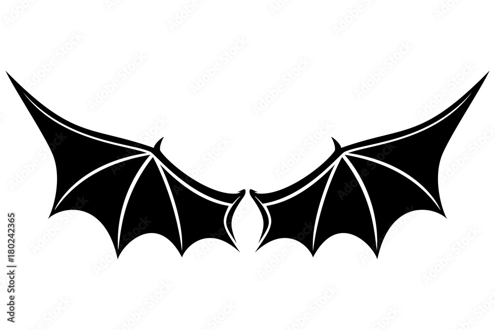 Fototapeta premium Black wings sign.