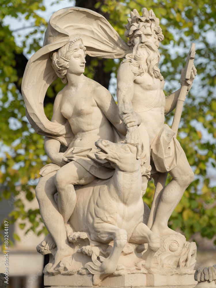 Statue in park of Zwinger in Dresden Germany