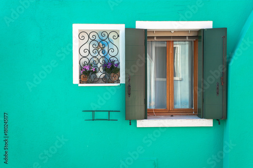 View of a open balcony from Burano island, Venice