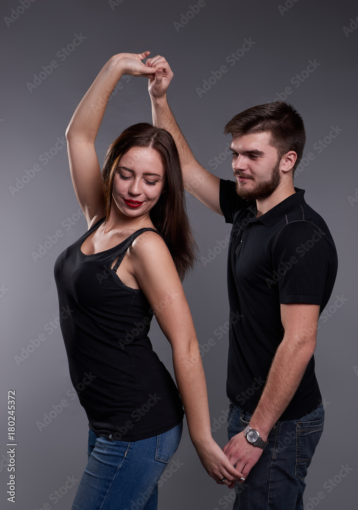 Fototapeta premium Happy couple background isolated