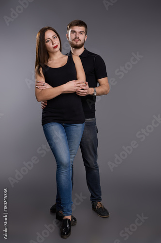 Happy couple background isolated