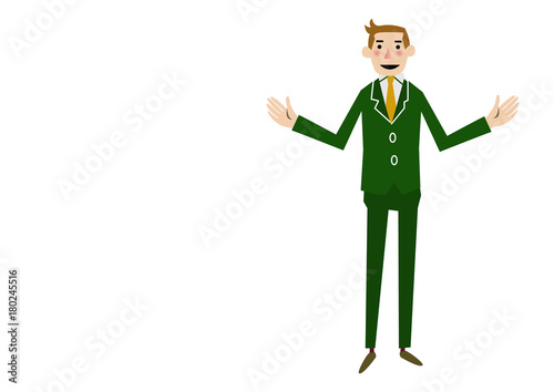西洋人の男性。スーツを着た白人男性。ビジネス。