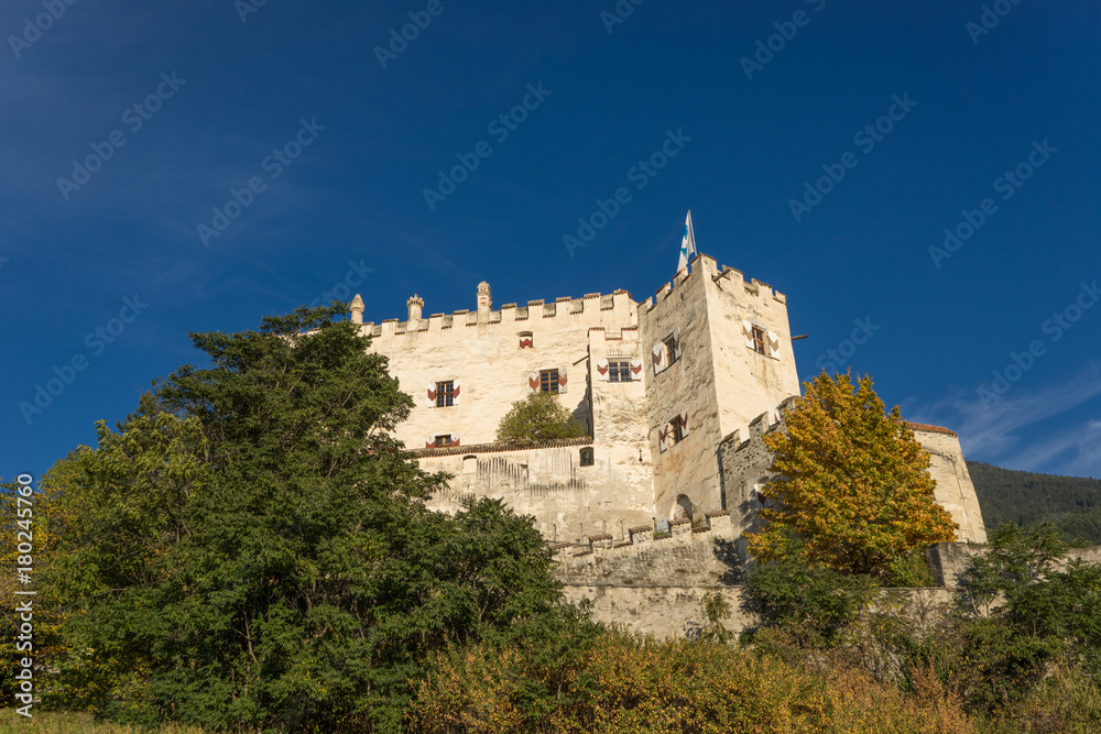 Castel Coira. Castle on the hill landscape. Schluderns, Vinschgau Valley, Alto Adige, Italy