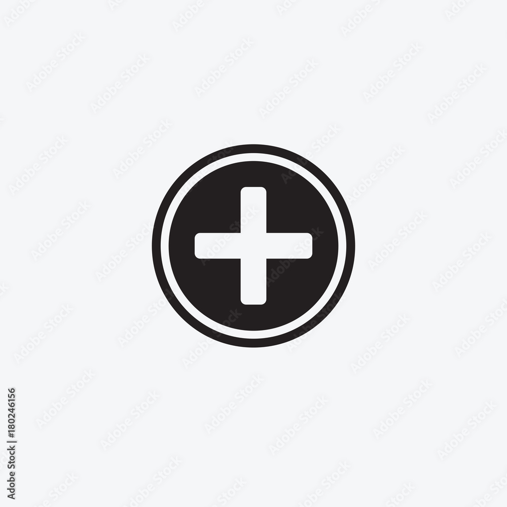 Icon graphic picture Sign plus, medicine. Black and white pictogram for web design. Vector flat illustrations, logo Icon graphic picture Sign plus, medicine. Black and white pictogram for web design. Vector flat illustrations, logo