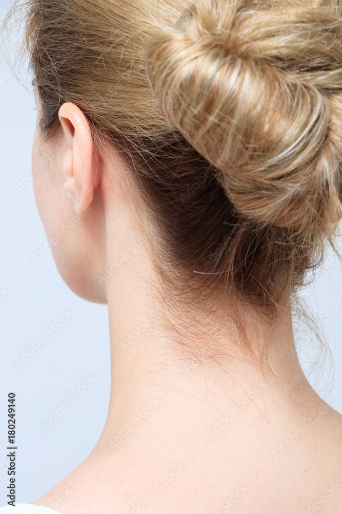 Naklejka premium Nape of a young woman's neck