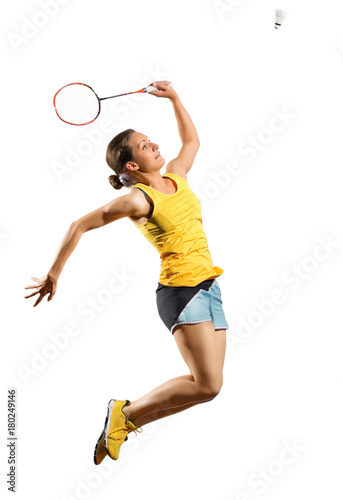 Young woman badminton player © Boris Riaposov