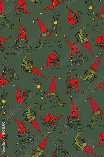 Funny and plump New Year's elves in knitted scarves will create a festive mood.
