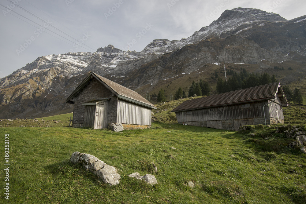 Beautiful view of valley mountain Saentis, Switzerland