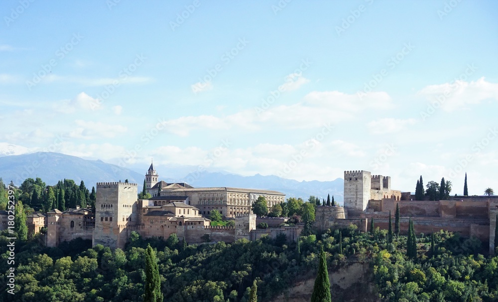 Skyline with Alhambra in Spain