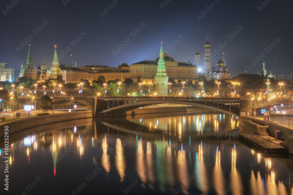 View of the Kremlin, Moskva River and The Great Stone Bridge