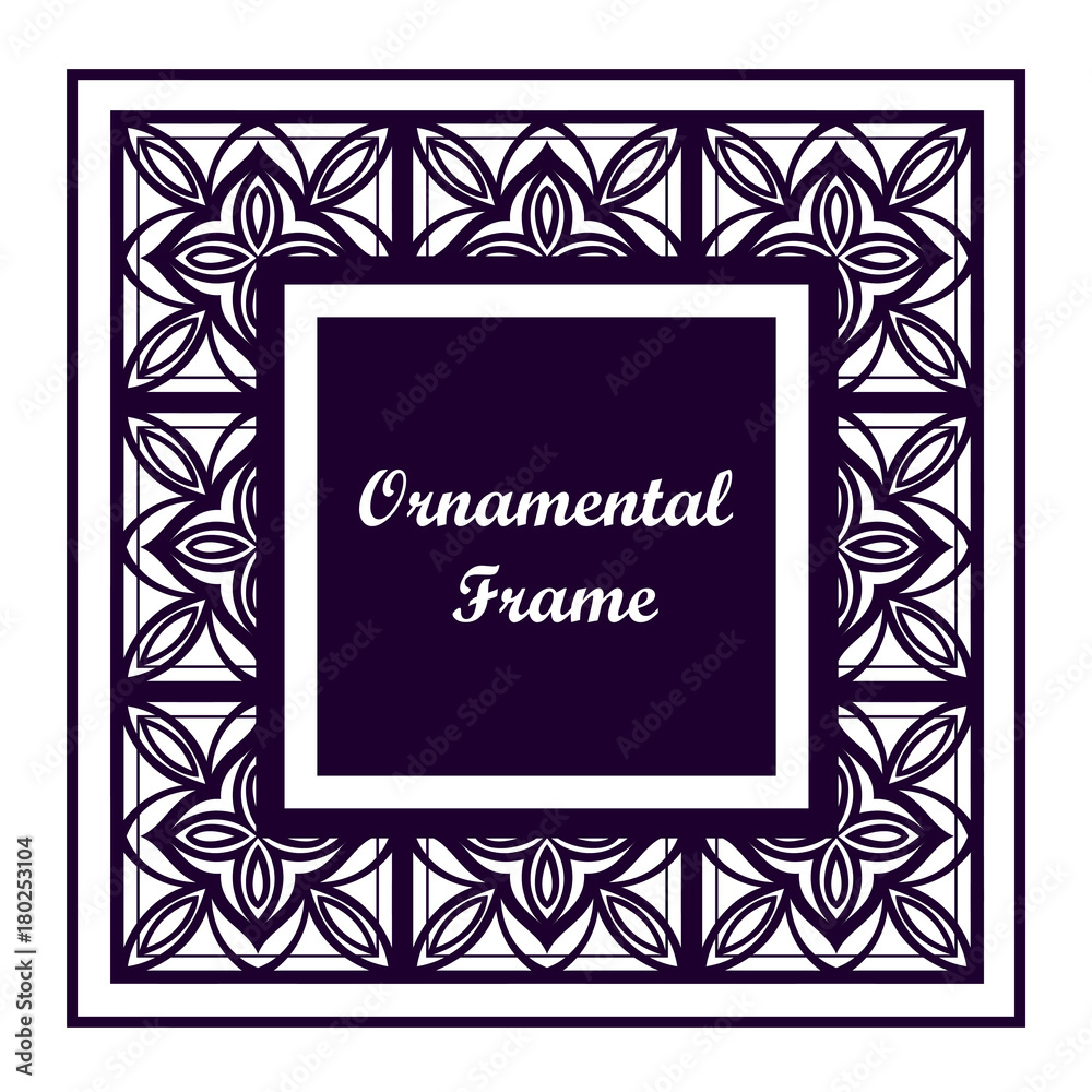 Ornamental colored vintage frame with place for text. Template for design. Vector illustration