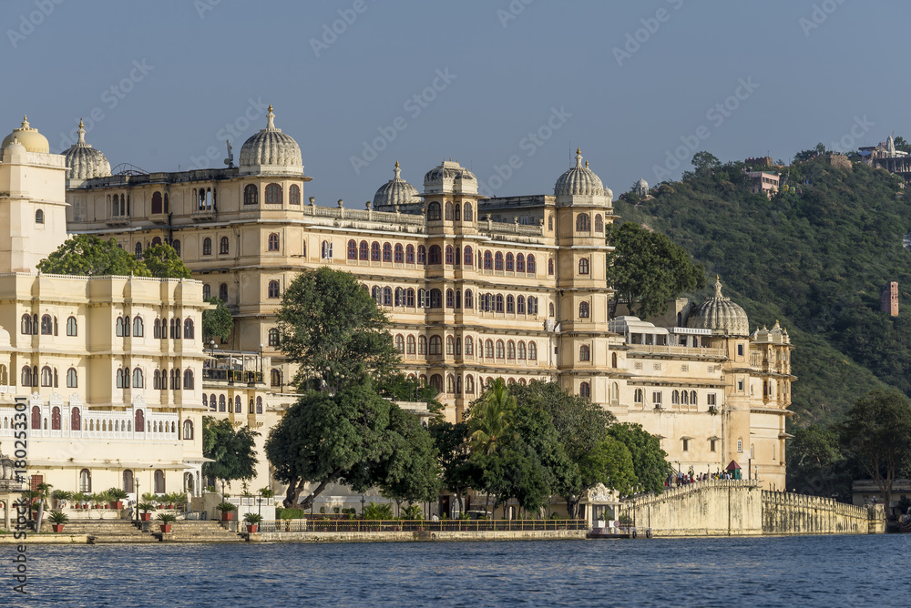 City Palace from Lake Pichola, Udaipur, Rajasthan, India