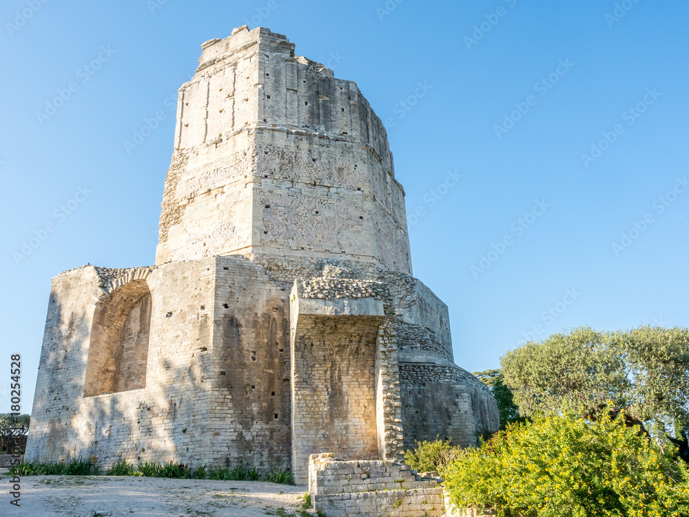 Ruined La Tour Magne in Nimes, France