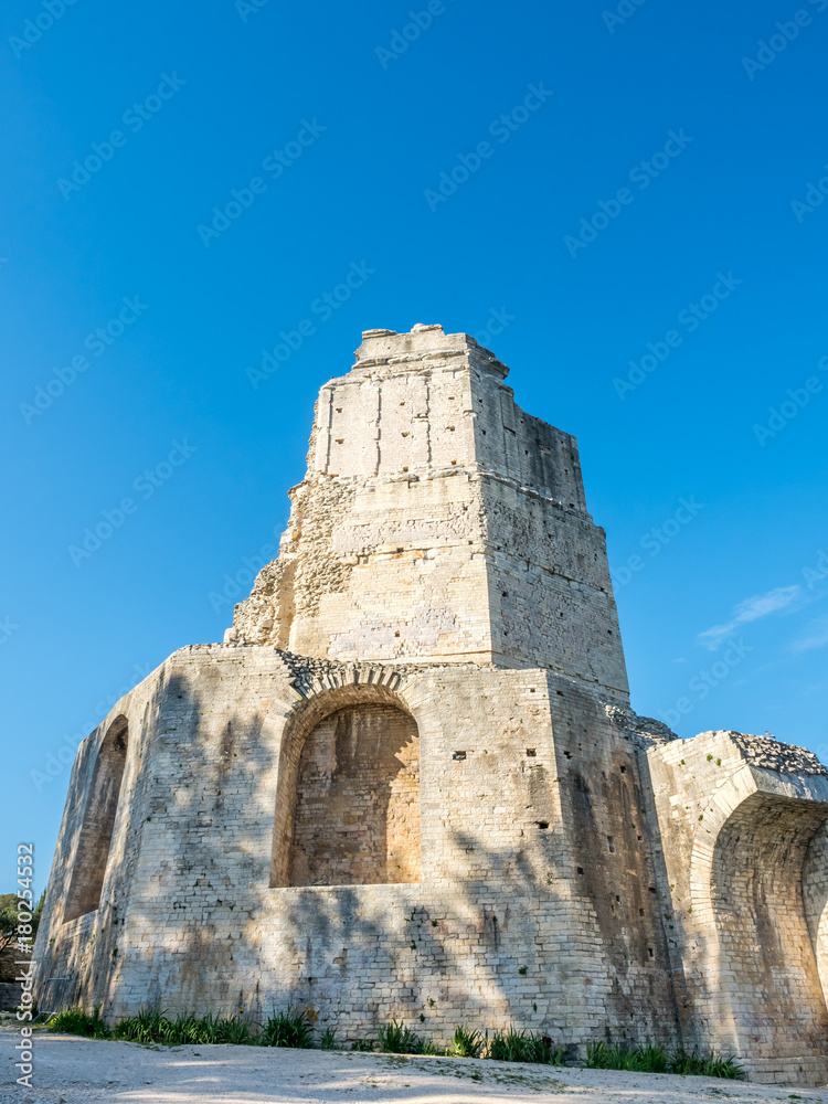 Ruined La Tour Magne in Nimes, France