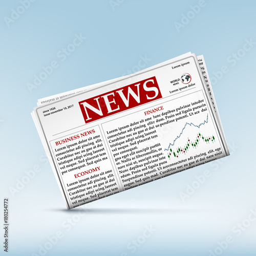 newspaper with financial and economic news