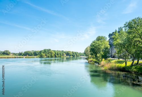 Rhone river from Pont d'Avignon, France
