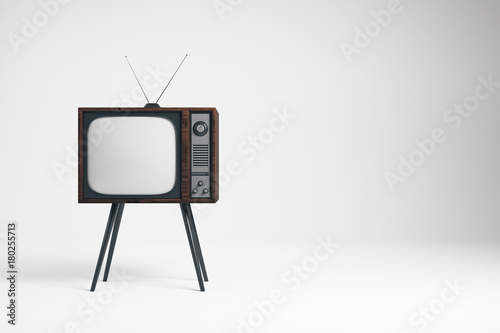 Obsolete TV on whiite background photo