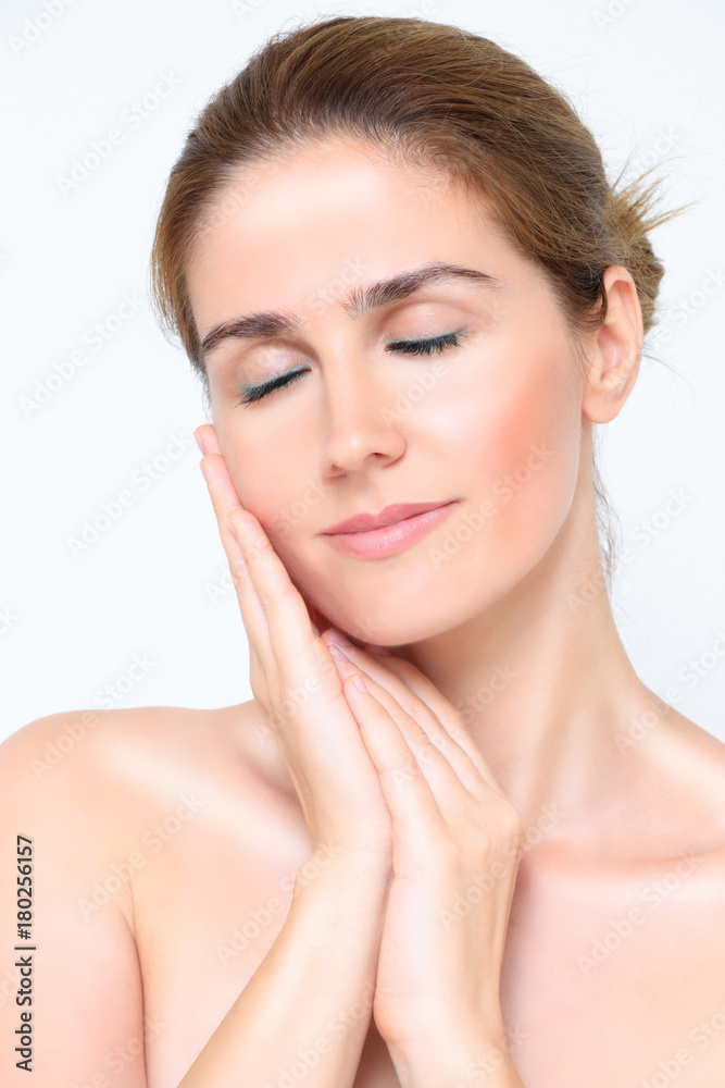 Face with closed eyes of a beautiful woman Face with closed eyes of a beautiful woman