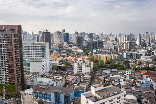 city buildings with blue sky