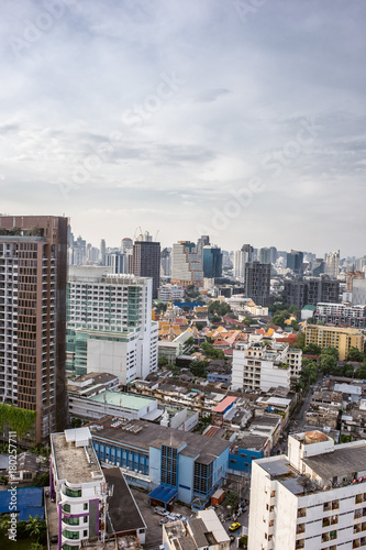 city buildings with blue sky