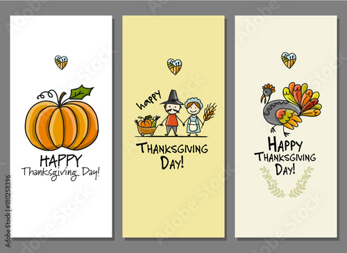 Thanksgiving day, art cards for your design