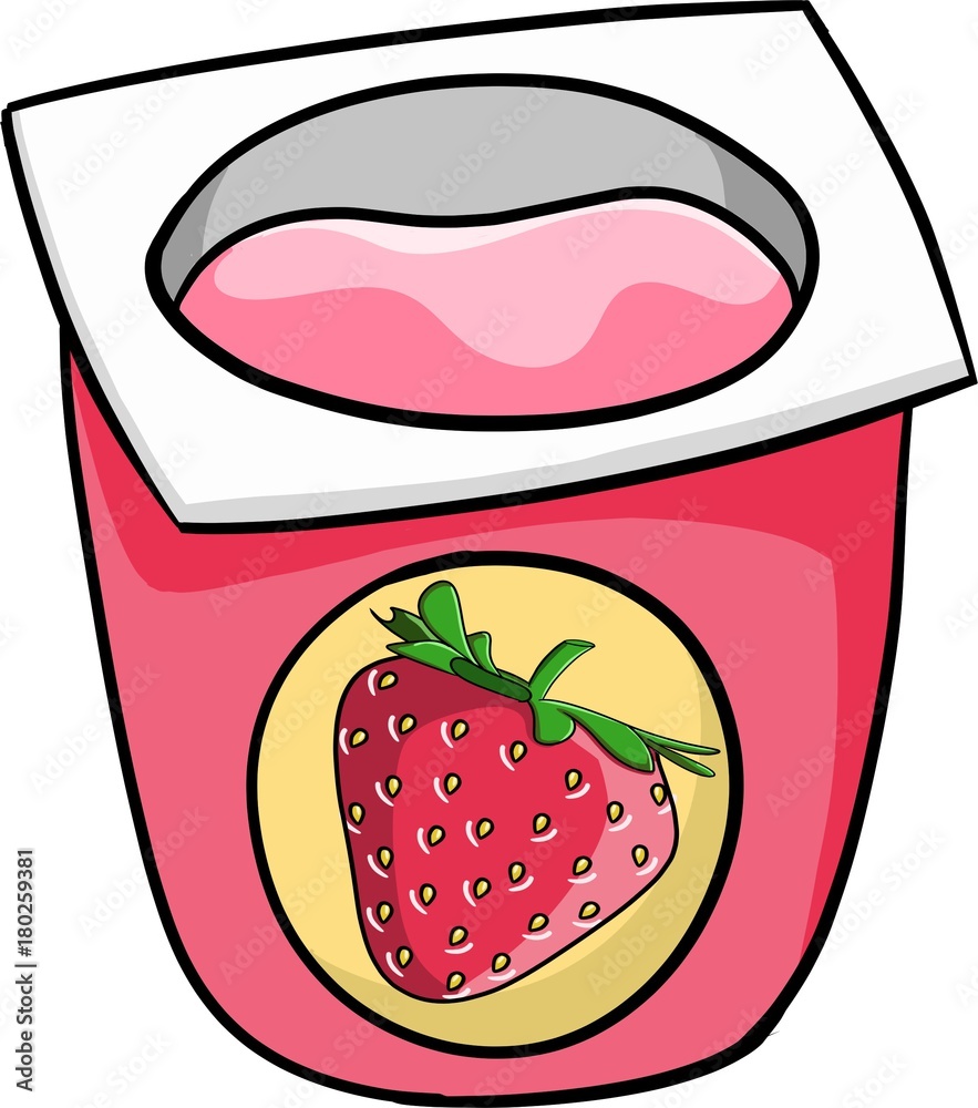 Strawberry Yogurt Stock Illustration Adobe Stock
