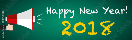 Happy New Year 2018, Board Megaphone