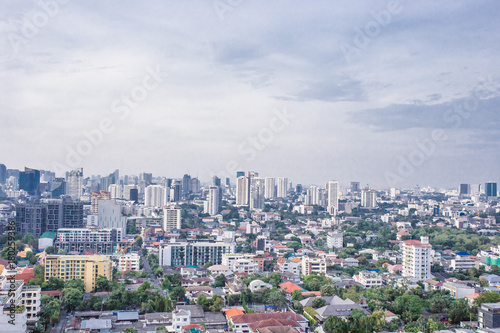 city buildings with blue sky Asok Bangkok Thailand © sky studio