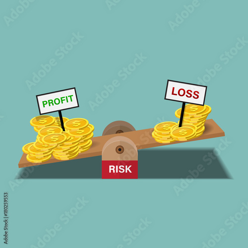 Balancing profit and loss vector illustration.