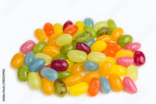 heap of jelly beans with different colors and flavors