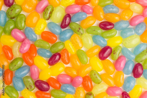 background of jelly beans with different colors and flavors
