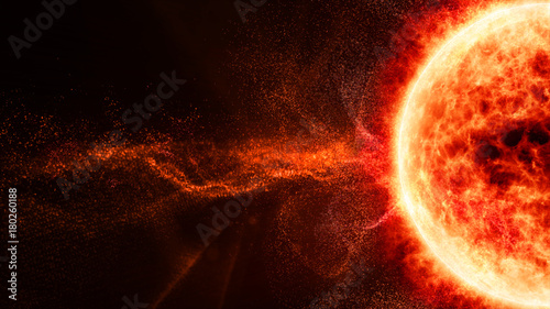 Hi-tech user interface head up display Sun Solar Flare Particles for background computer desktop screen display