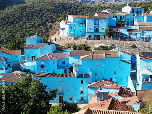Schilderij op canvas The Smurf village of Júzcar in Spain